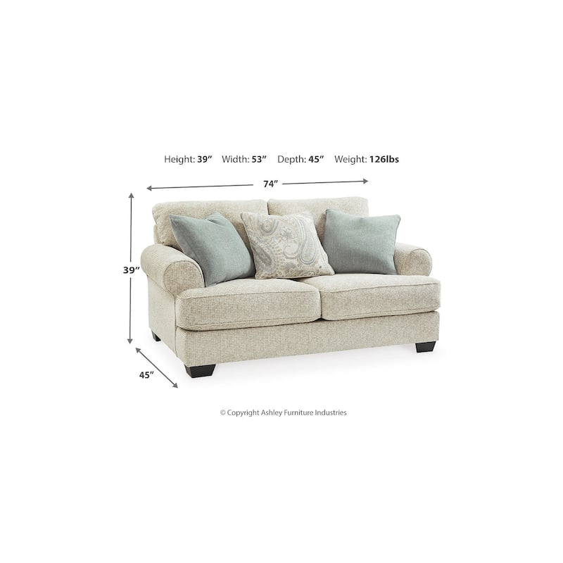 Signature Design by Ashley Monaghan Beige Loveseat - 74"W x 45"D x 39"H