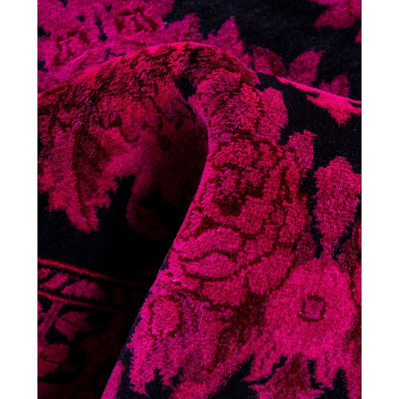 Overdyed One-of-a-Kind Hand-Knotted Area Rug - Pink - 2' 6" x 12' 3"