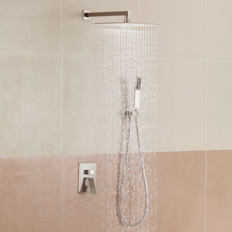 2-Function 10/12-In Wall Mounted Shower System with Handheld Shower