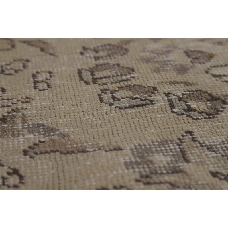 Distressed Tabriz Persian Vintage Rug Hand-Knotted Wool Carpet - 8'4" x 10'10"