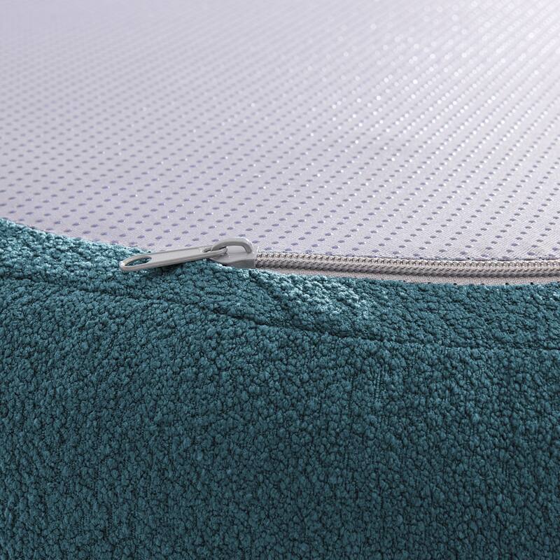 Curved Modular Sectional Sofa, Compressed 4-Seater Foam Couch, Comfy Wool Fabric Upholstered Sofa for Living Room, Bedroom