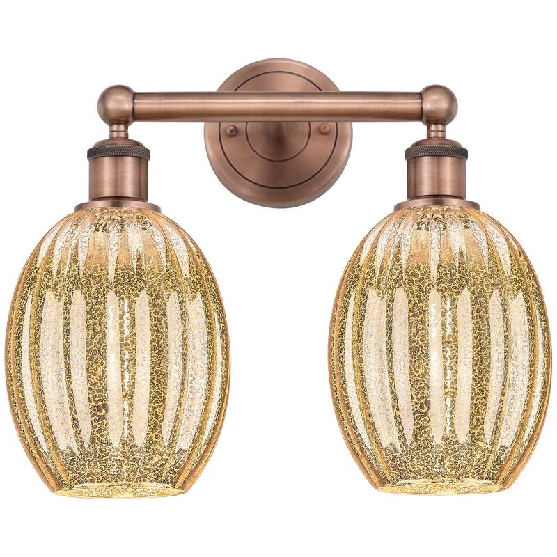Innovations Lighting Endless Possibilities Edison - Preston - 2 Light 15" Bulb Shade Bath Vanity Light - Mercury/Antique Copper