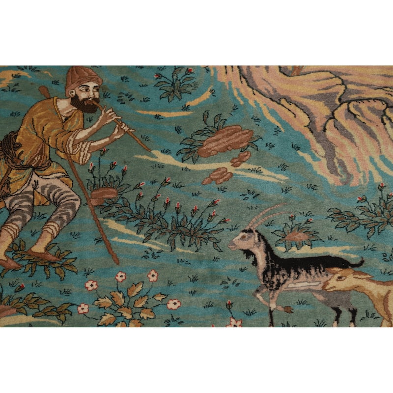 Vegetable Dye Tabriz Persian Vintage Rug Hand-Knotted Wool Carpet - 5'9" x 9'2"
