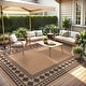 preview thumbnail 29 of 38, Area Rugs Modern Bordered Rug Easy Jute Rug Non-Slip Low Pile Indoor Outdoor Rugs for Living Room Patio Backyard