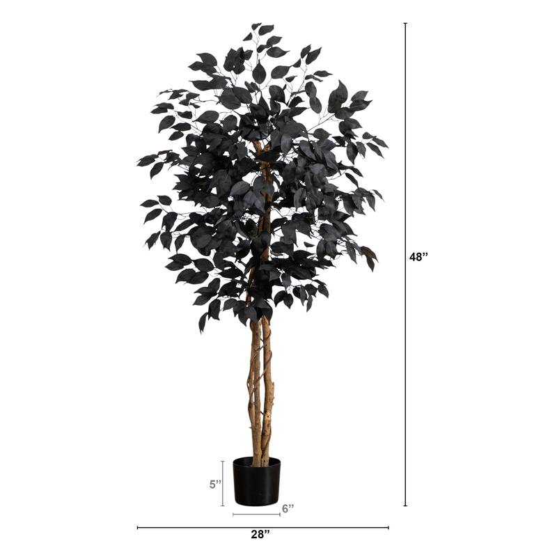 Artificial Ficus Halloween Potted Tree - 4' - Unlit