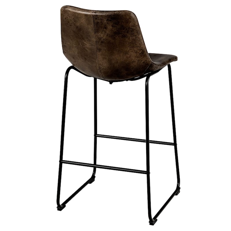 Costway Set of 2 Bar Stool Faux Suede Upholstered Kitchen Dining Chair - 19'' x 18.5'' x 40''(L x W x H)