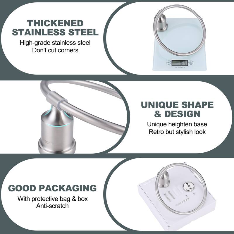 2PCS Wall Mounted Towel Ring