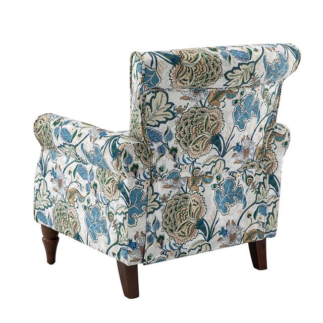 HULALA HOME Nailhead Trim Traditional Accent Armchair with Rolled Arms