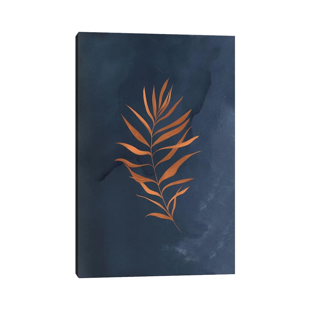 iCanvas "Navy Blue Monstera Leaf" by Nordic Print Studio Canvas Print