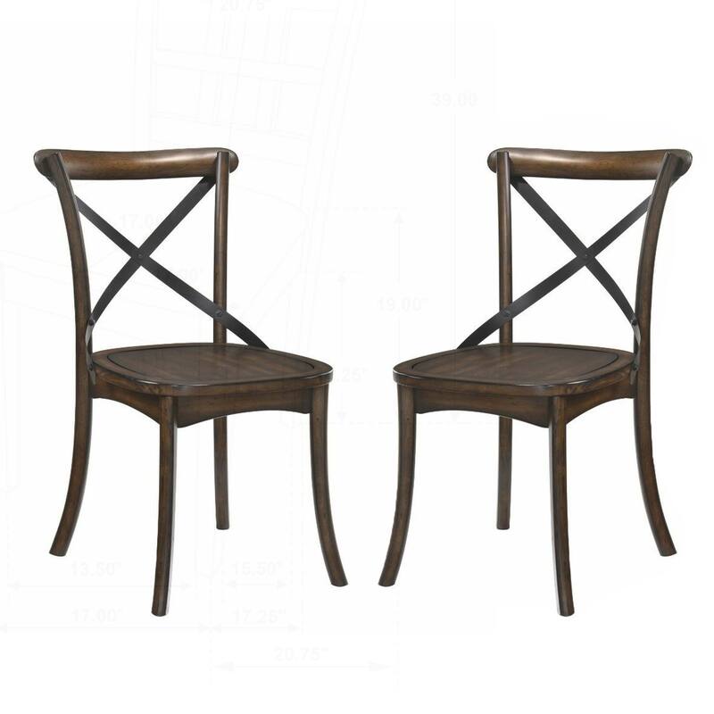 Charming Set of 2 Metal-Backed Side Chairs with Intricate Design for Dining