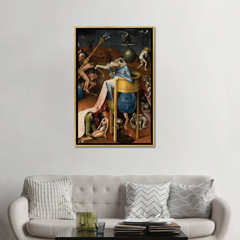 iCanvas "Detail Of The Prince Of Hell, The Garden Of Earthly Delights, 1490-1500" by Hieronymus Bosch Framed Canvas Print