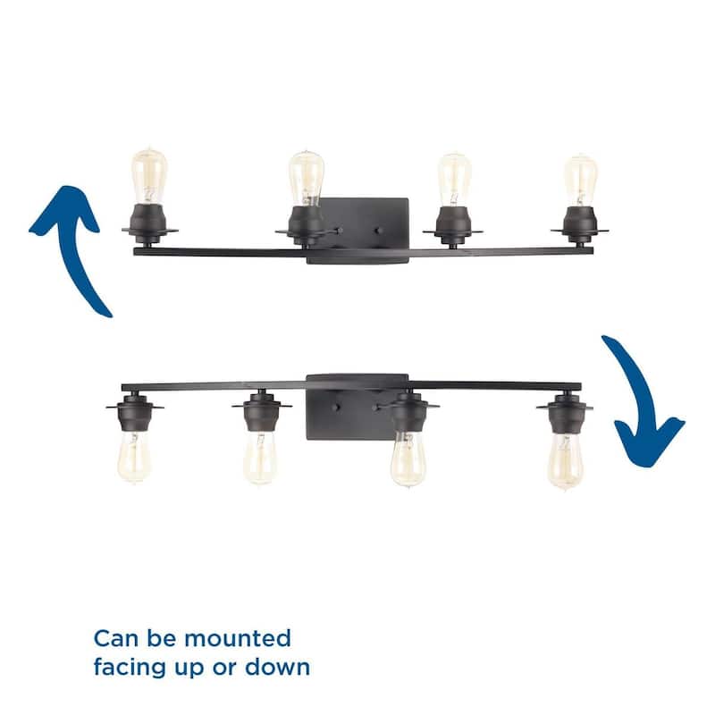 Debut Collection 4-Light Graphite Farmhouse Bath Vanity Light