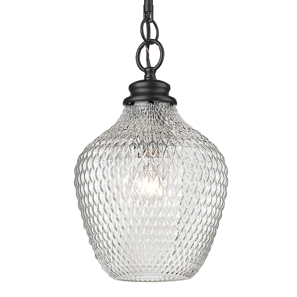 Golden Lighting Adeline 1-light Pendant in Matte Black