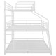 preview thumbnail 6 of 8, Twin XL/Full XL/Queen Triple Bunk Bed with Ladder & Guardrails,White