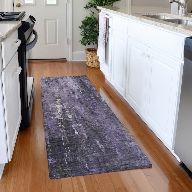 Premium Washable Super Soft Abstract Ombre Mayfield Rug - Purple - 2'3" x 7'6"