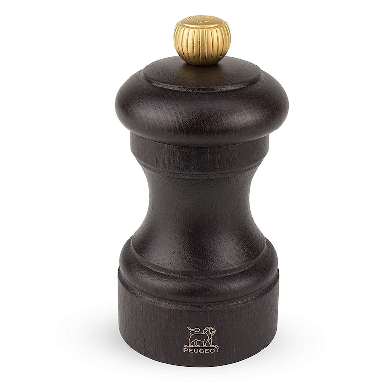 Peugeot 2/22594 Bistro 4 Inch Chocolate Pepper Mill and 4 Inch Natural Salt Mill Set - Chocolate & Natural