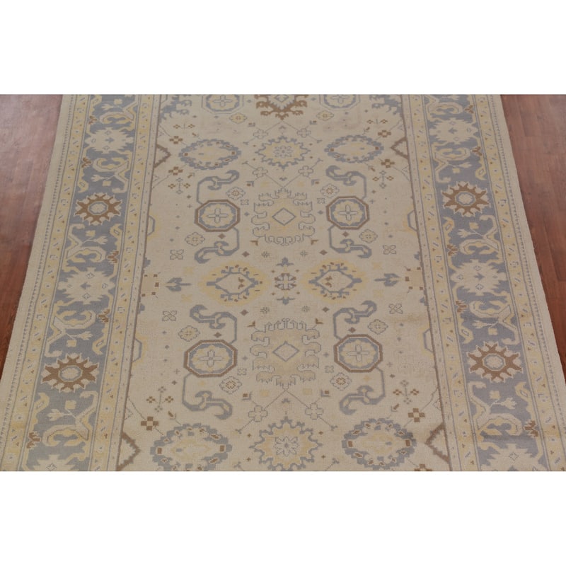 Earth Tone Oushak Indian Large Rug Handmade Wool Carpet - 8'1" x 15'8"