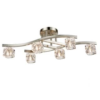 Frascati Modern Crystal Semi-Flush Ceiling Lights 6 Light