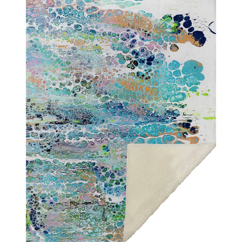 Premium Machine Washable ASB65 Abstract Modern Sherpa Throw Blanket