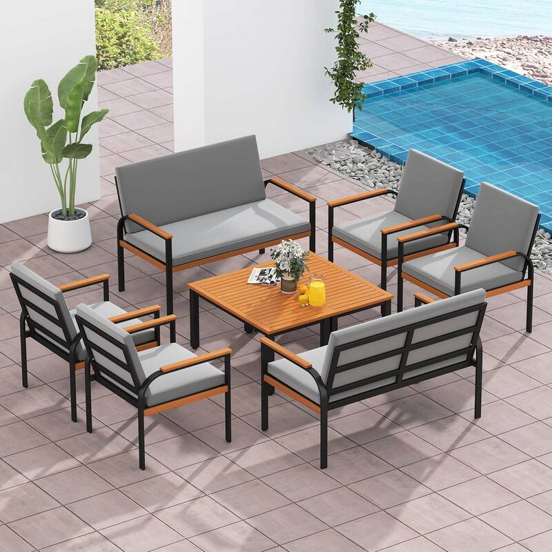 Costway 8 Piece Patio Furniture Set with Coffee Table, Loveseat & 4 - See Details
