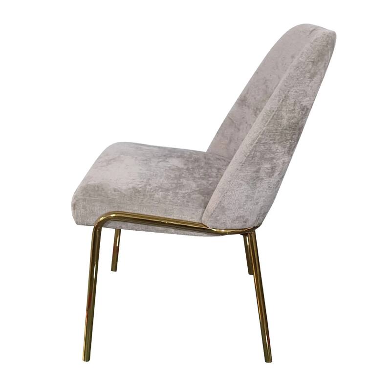 Lumen Modern Upholstered Kitchen Dining Chair with Gold Steel Legs Ergonomic Accent Chair