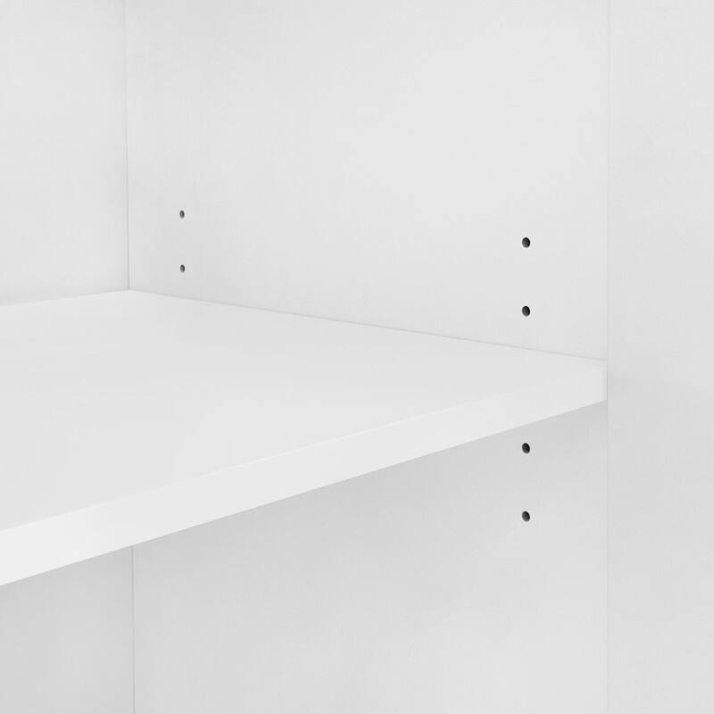 Wave Pattern Buffet Storage Cabinet with 2 Doors and 2 Drawers, Sideboard Cabinet Table with Adjustable Shelf