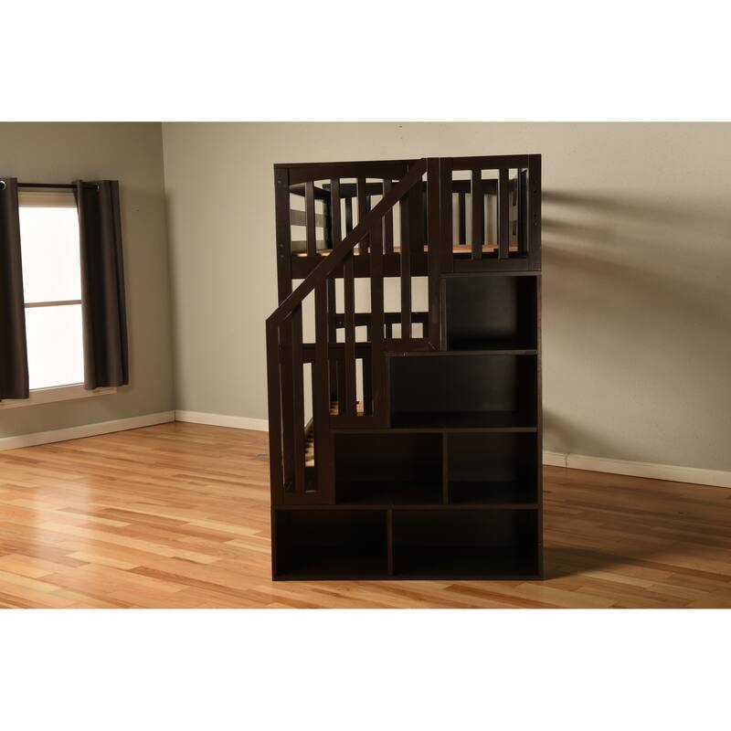 Somette Kelcie Bunk Bed with Stairs (Mattresses Not Included)