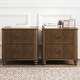 preview thumbnail 83 of 116, Wood NightStand with Metal Handle Walnut/2-Piece - 3-drawer