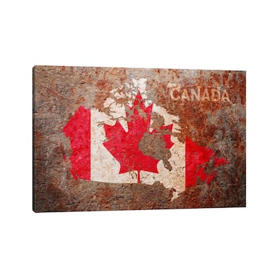 iCanvas "Canada Flag Map" by Michael Tompsett Canvas Print