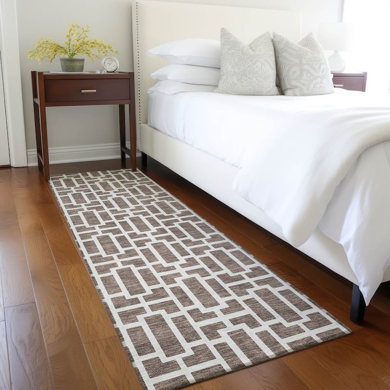 Machine Washable Indoor/ Outdoor Chantille Contemporary Geo Rug