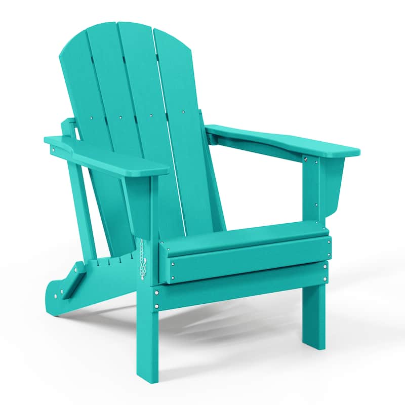 Polytrends Laguna Weather Resistant Outdoor Patio Folding Adirondack Chairs (Set of 4)