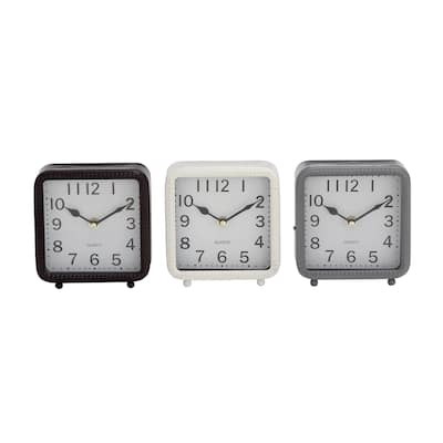 Metal Decorative Clock - Set of 3 White - Roche River Decor