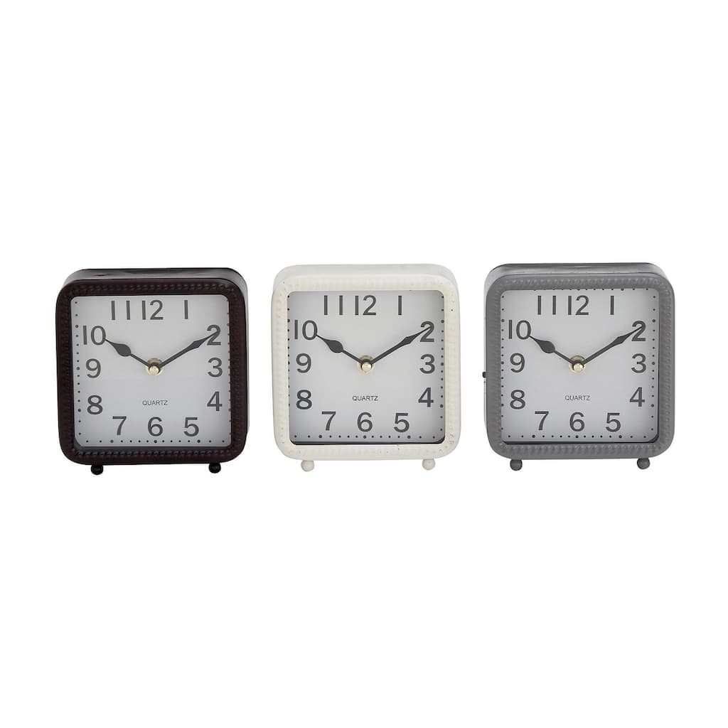 Metal Decorative Clock - Set of 3 White - Roche River Decor