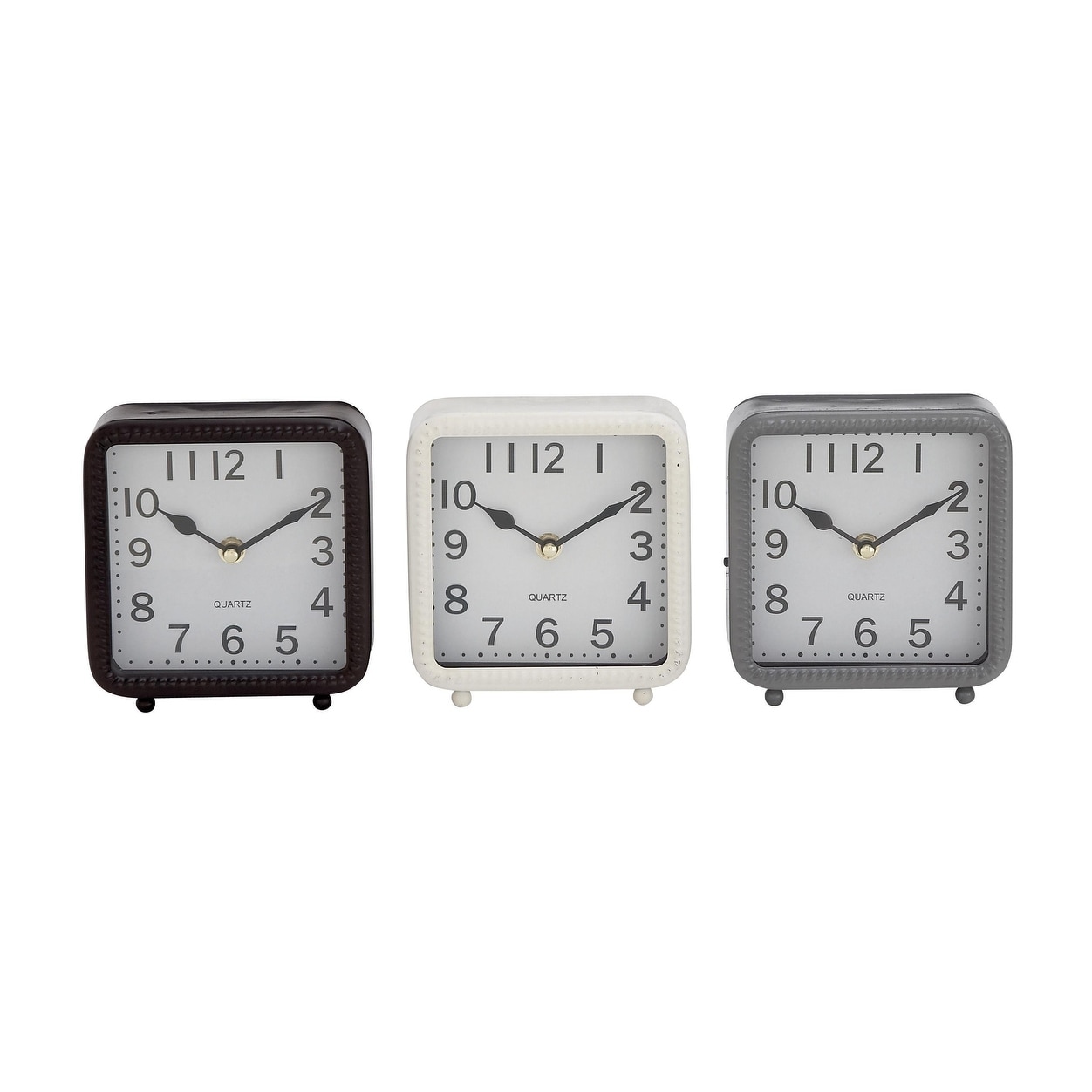 Metal Decorative Clock - Set of 3 White - Roche River Decor