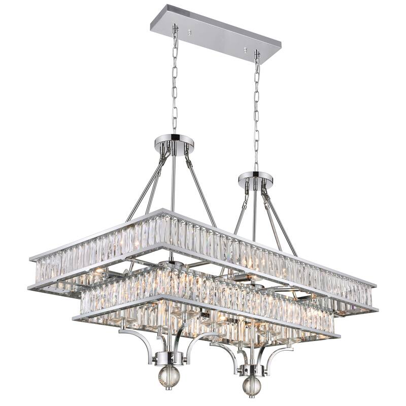 Shalia 16 Light Island Chandelier With Chrome Finish - Chrome