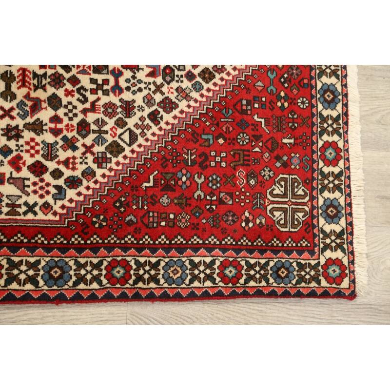 Vegetable Dye Tribal Abadeh Persian Wool Area Rug Handmade Carpet - 3'5" x 5'1"
