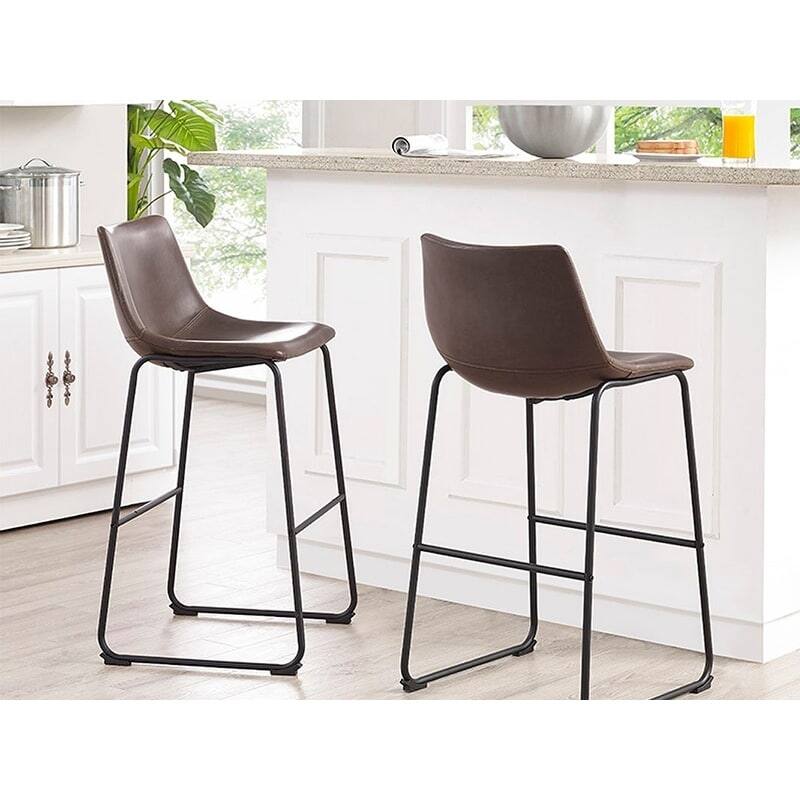 Middlebrook Prusiner 29-inch Faux Leather Bar Stool, Set of 2