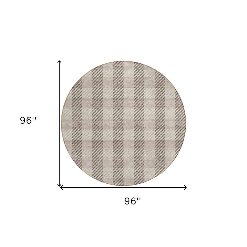 HomeRoots Plaid Transitional Rectangle Outdoor Rug