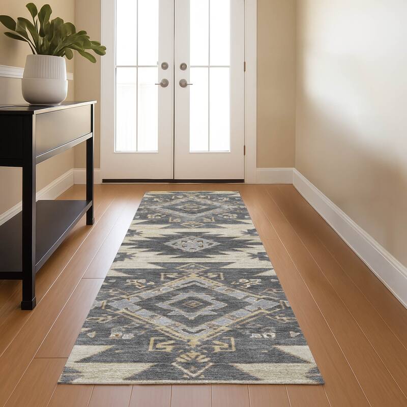 Premium Washable Super Soft Global Tribal Mayfield Rug - Beige - 2'3" x 7'6"