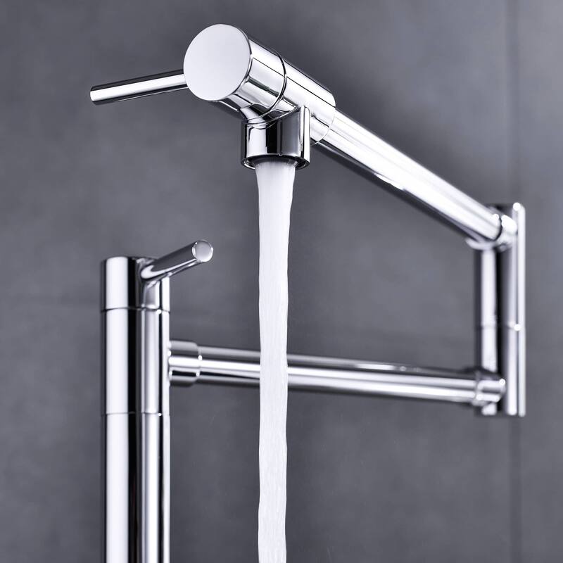 Kitchen Pot Filler Faucet Deck Mounted Double Joints Free Rotating Modern Countertop Retractable Commercial Single Hole Tap