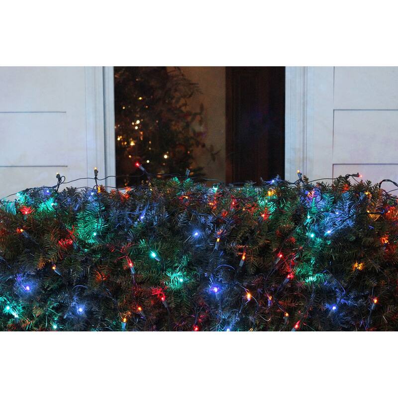 4' x 6' Multi-Color LED Wide Angle Net Style Christmas Lights Green Wire