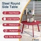 preview thumbnail 9 of 33, Clihome Weather Resistant Round Steel Patio Large Coffee Table