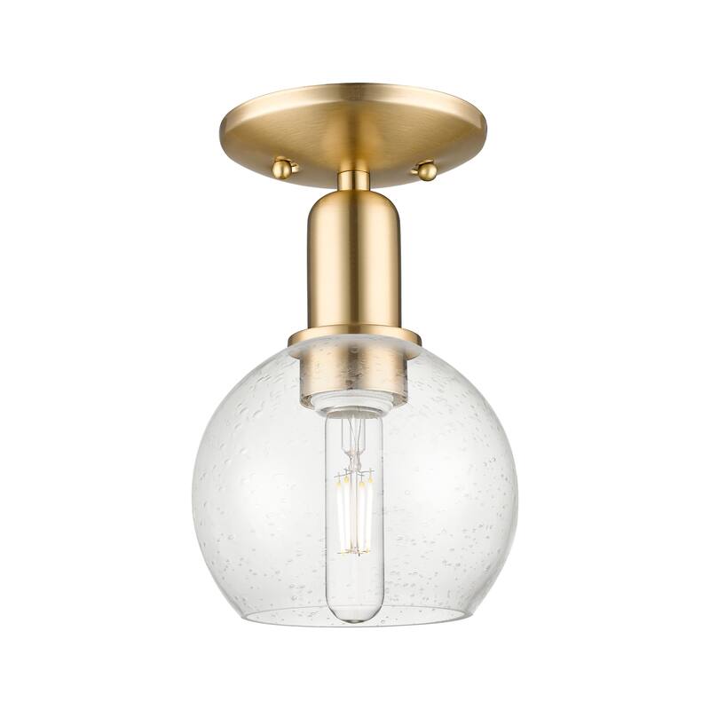 Innovations Lighting Endless Possibilities Arcadia - Athens - 1 Light 6" Semi-Flush Mount - Champagne Bronze/Seedy