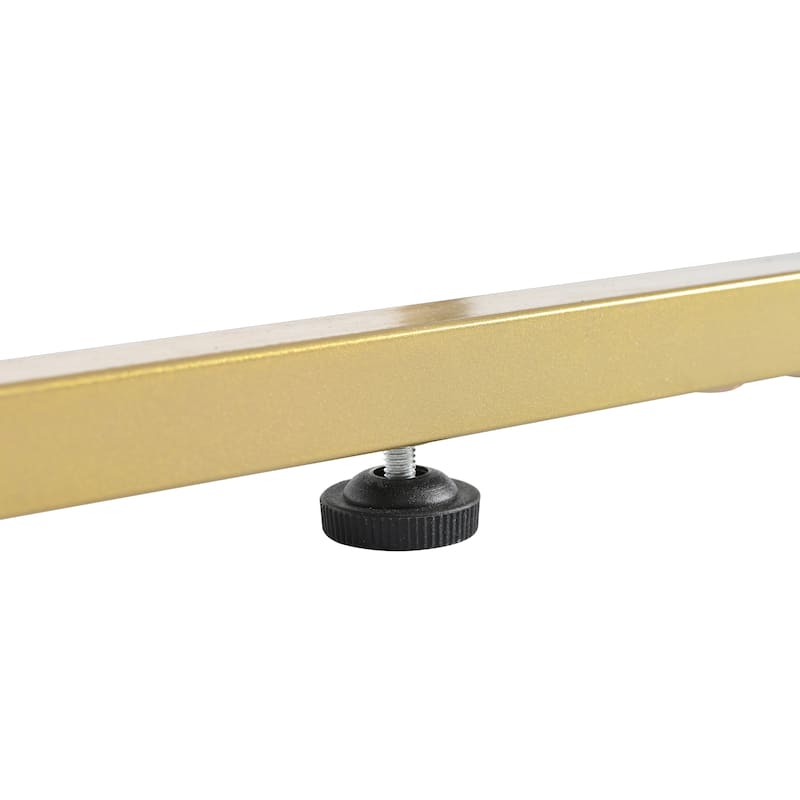 White+Gold 70" TV Stand with Gold Handles & Adjustable Shelves for TVs Up to 80"
