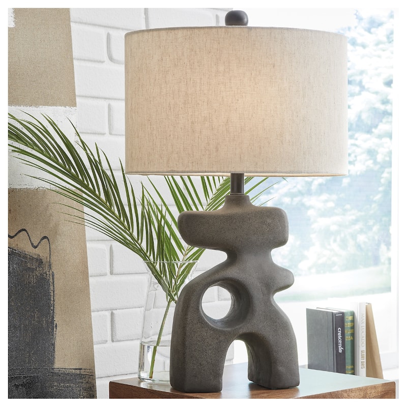 Signature Design by Ashley Danacy Distressed Black Table Lamp - 16" W x 10.13" D x 26.63" H