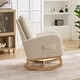 preview thumbnail 38 of 59, Mid-Century Modern Nursery Rocking Armchair Glider Rocker With Retractable Footrest For Living Room