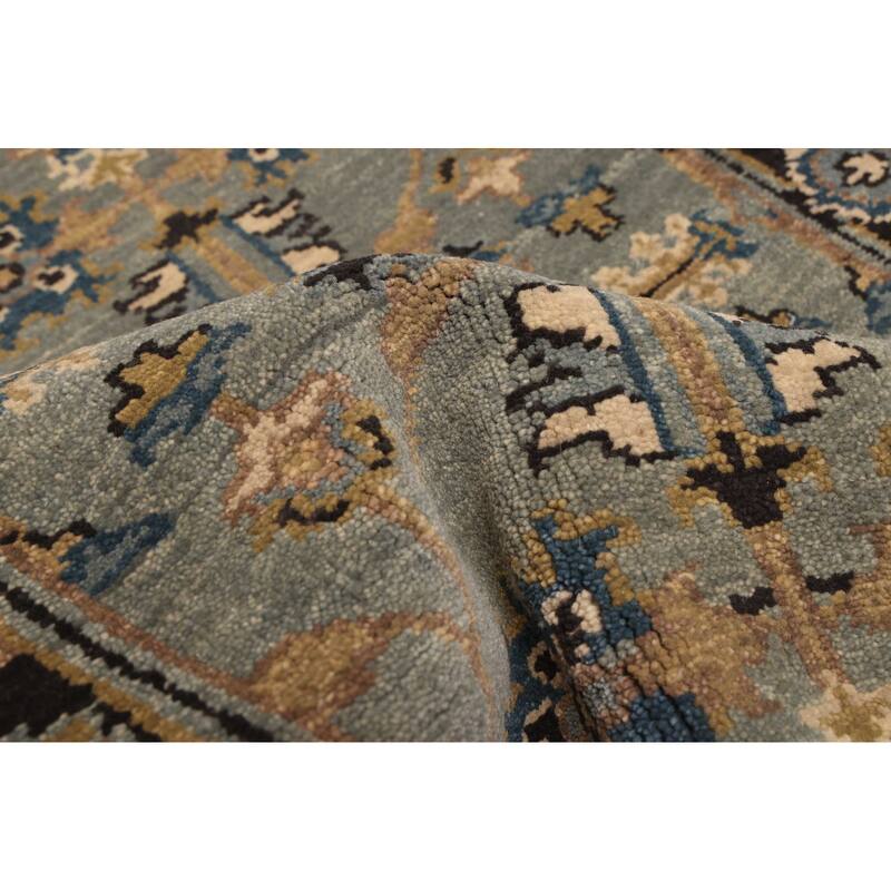 ECARPETGALLERY Hand-knotted Finest Agra Jaipur Teal Wool Rug - 2'5 x 7'10