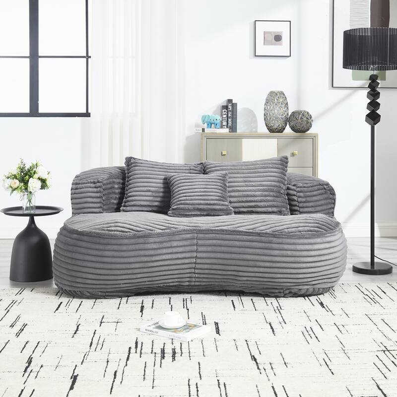 Lazy Sofa Durable Comfort Lounger High Back Bean Bag Chair Couch for Adults and Kids - 2 Seat