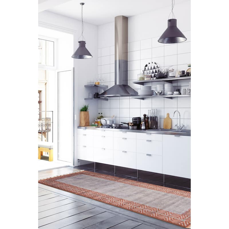 ECARPETGALLERY Hand-knotted Color Transition Grey Wool Rug - 2'9 x 7'9