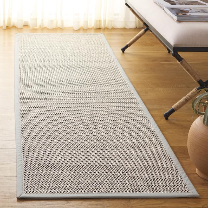 SAFAVIEH Natural Fiber Sadaf Farmhouse Sisal Rug - Marble/Beige - 2'6" x 8' Runner